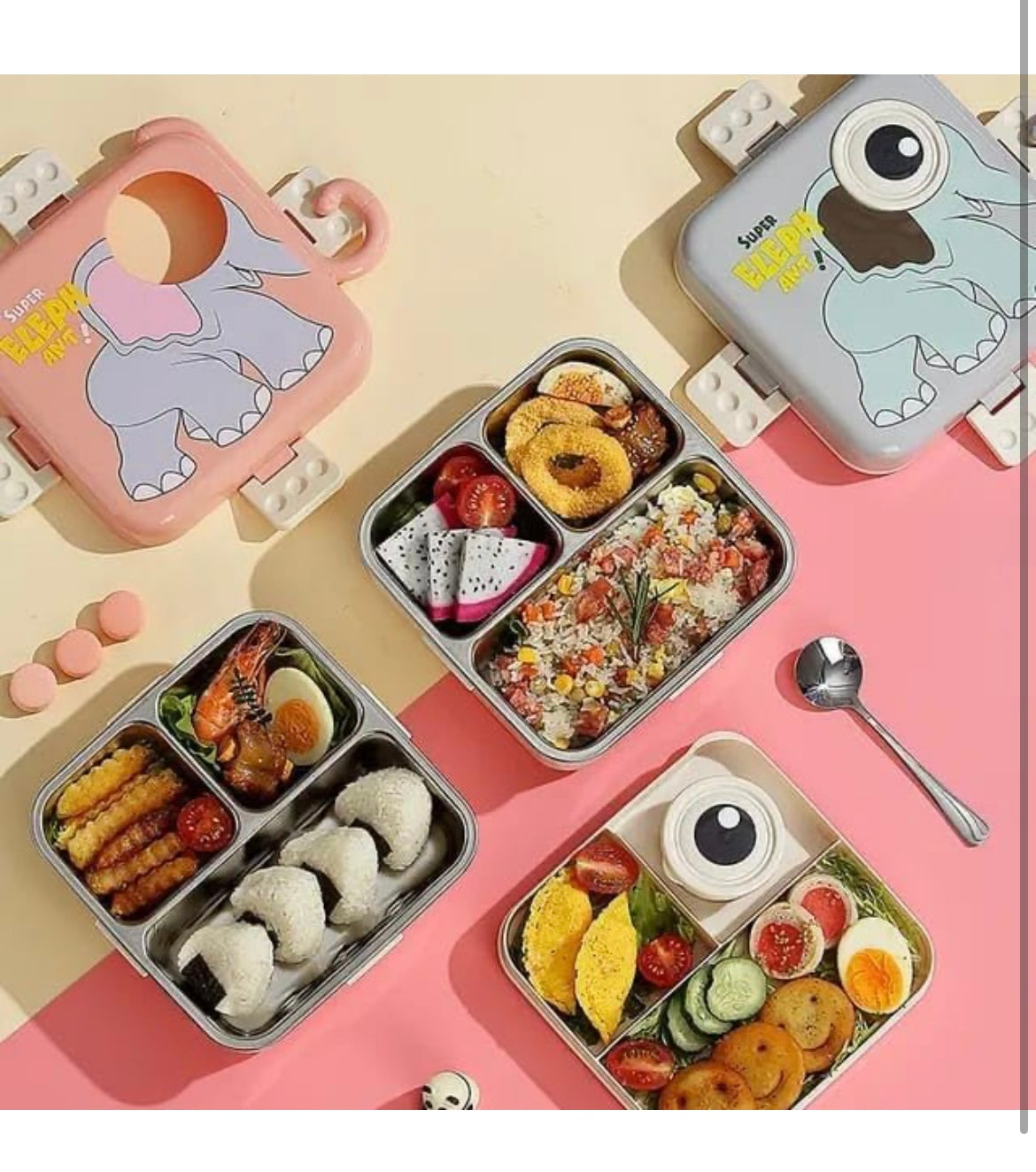 3D Elephant Shaped Bento Lunch Box